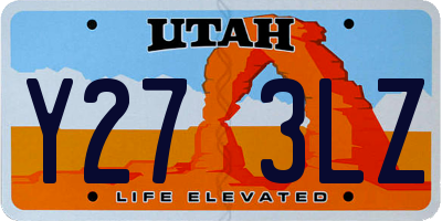 UT license plate Y273LZ