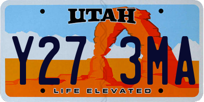 UT license plate Y273MA