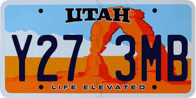UT license plate Y273MB