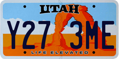 UT license plate Y273ME