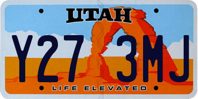 UT license plate Y273MJ