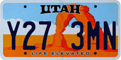 UT license plate Y273MN