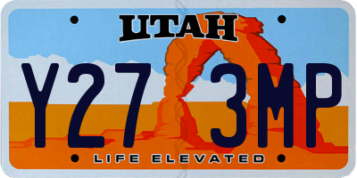 UT license plate Y273MP