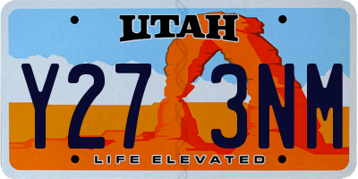 UT license plate Y273NM