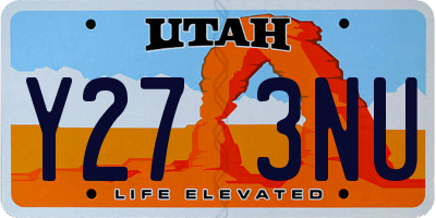 UT license plate Y273NU