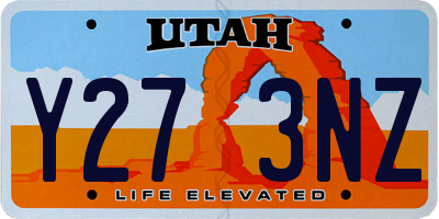 UT license plate Y273NZ