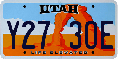 UT license plate Y273OE