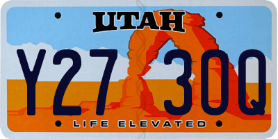 UT license plate Y273OQ