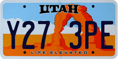 UT license plate Y273PE