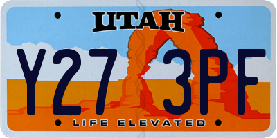 UT license plate Y273PF
