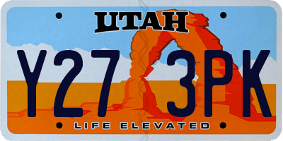 UT license plate Y273PK