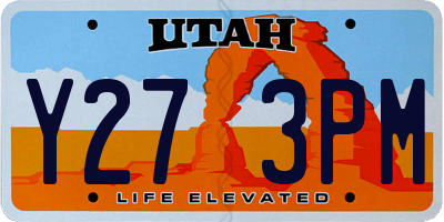 UT license plate Y273PM