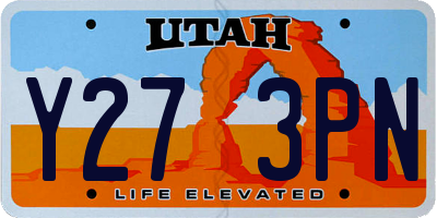 UT license plate Y273PN