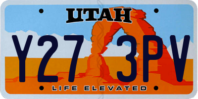 UT license plate Y273PV