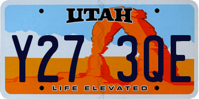 UT license plate Y273QE