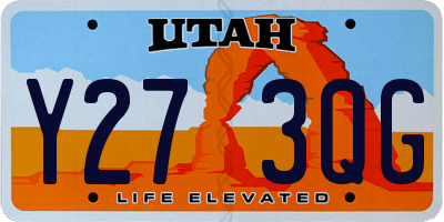 UT license plate Y273QG