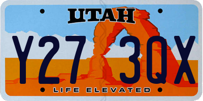 UT license plate Y273QX