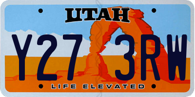 UT license plate Y273RW