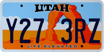 UT license plate Y273RZ
