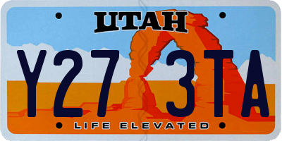 UT license plate Y273TA