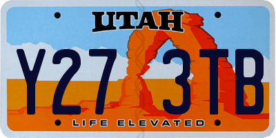 UT license plate Y273TB