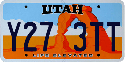 UT license plate Y273TT