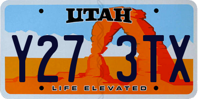 UT license plate Y273TX