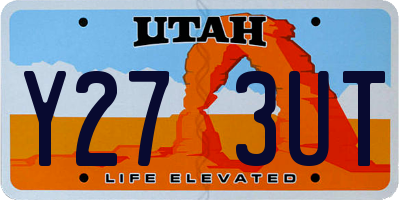 UT license plate Y273UT