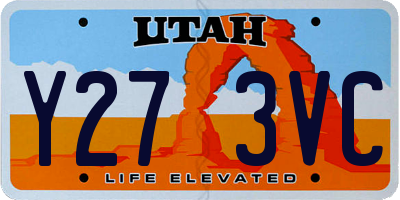 UT license plate Y273VC