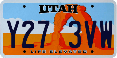 UT license plate Y273VW