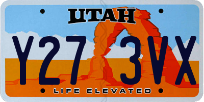 UT license plate Y273VX