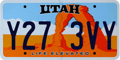 UT license plate Y273VY