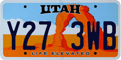 UT license plate Y273WB