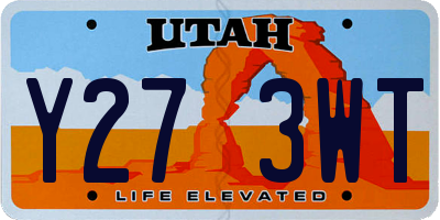 UT license plate Y273WT