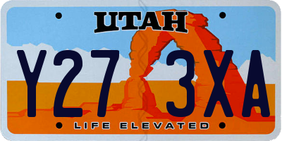 UT license plate Y273XA