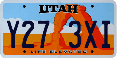 UT license plate Y273XI