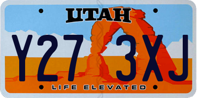 UT license plate Y273XJ