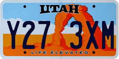 UT license plate Y273XM