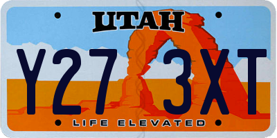 UT license plate Y273XT