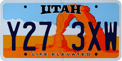UT license plate Y273XW