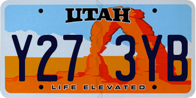 UT license plate Y273YB
