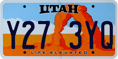 UT license plate Y273YQ