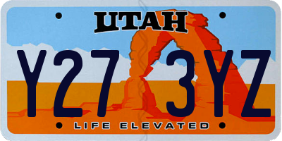 UT license plate Y273YZ