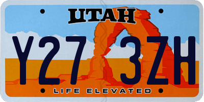 UT license plate Y273ZH