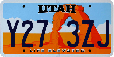 UT license plate Y273ZJ
