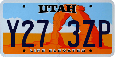 UT license plate Y273ZP