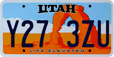 UT license plate Y273ZU