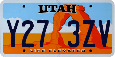 UT license plate Y273ZV