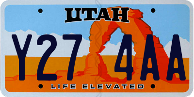 UT license plate Y274AA