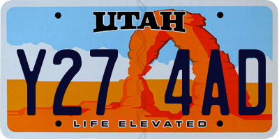 UT license plate Y274AD